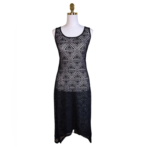 Xhilaration Black Geometric Pattern Cover Up Dress - Picture 1 of 10